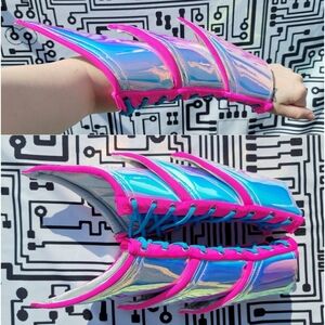 LS7 Custom Triple Spike Cuffs w/Plating / Futuristic Armor Bracelet//